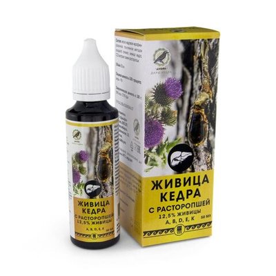 Живица кедра 12,5% с расторопшей, Дэльфа (Арго), 50 мл