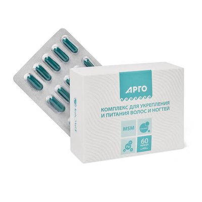 Комплекс для укрепления и питания волос и ногтей, Биолит (Арго), 60 капс