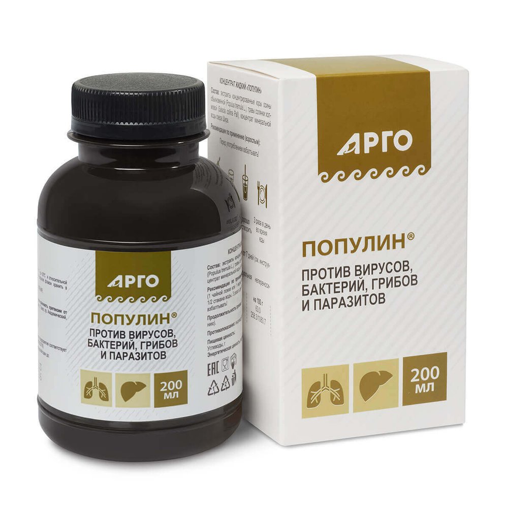 БАД Популин экстракт коры осины, Биолит (Арго), 200 мл