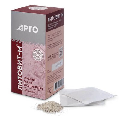 БАД цеолит Литовит М, Новь (Арго), 40 саше, 100 г