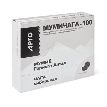 Мумичага (Чага + Мумиё), Апифарм (Арго), 100 таб