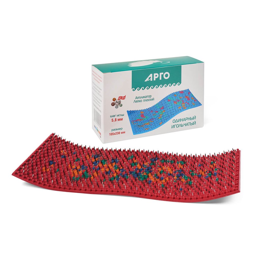 Аппликатор Ляпко Одинарный массажер, Арго, ( размер 105 х 230 мм, шаг 5,8 мм)