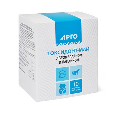 Токсидонт-май c бромелайном и папаином, Биолит (Арго), 10 саше
