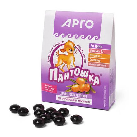 Драже Пантошка-Zn Цинк, Юг (Арго), 80 г