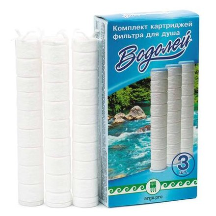 Комплект картриджей фильтра для душа Водолей,, Сибирь-Цео (Арго), 3 шт