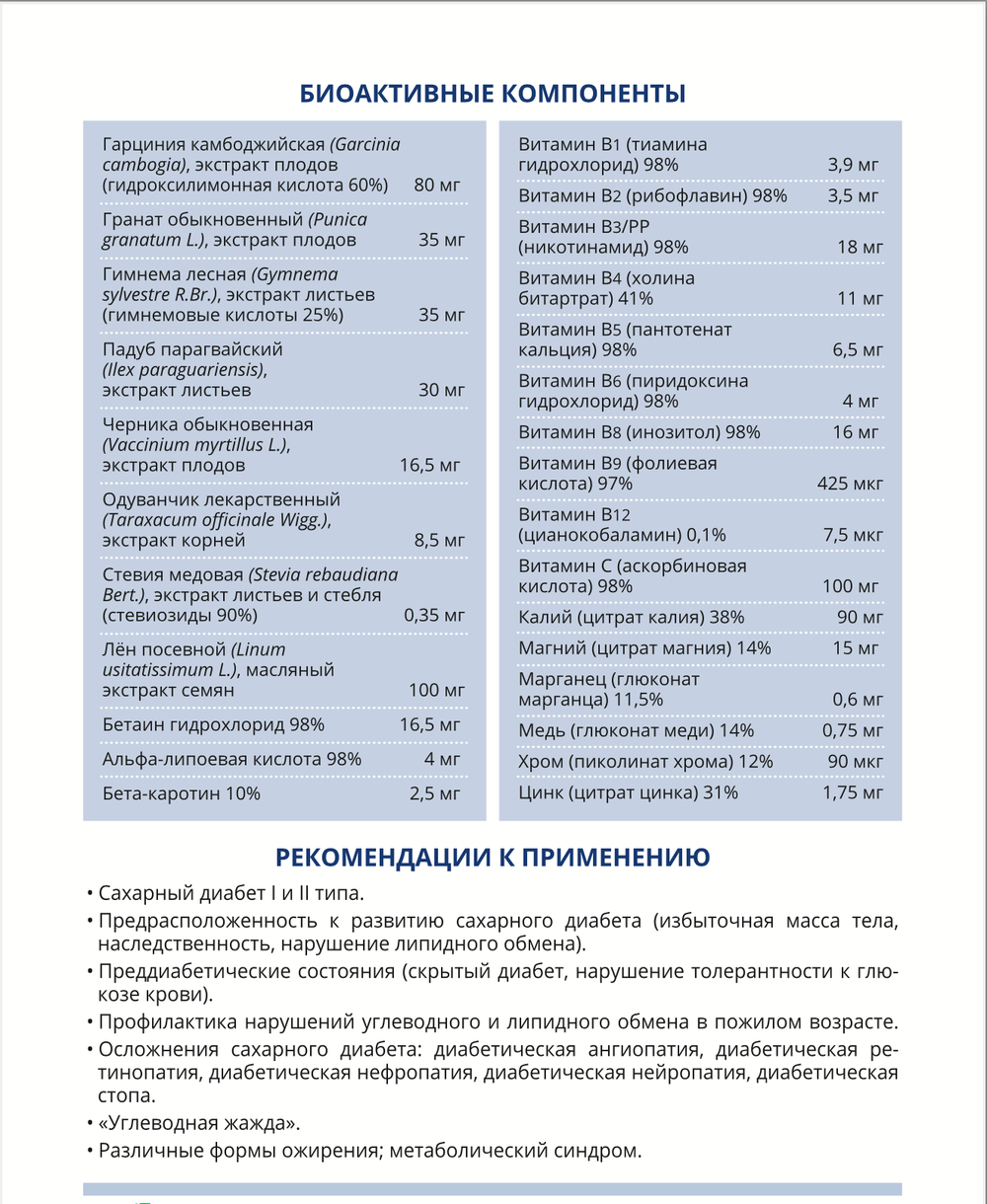 Шугар Бэланс состав и рекомендация