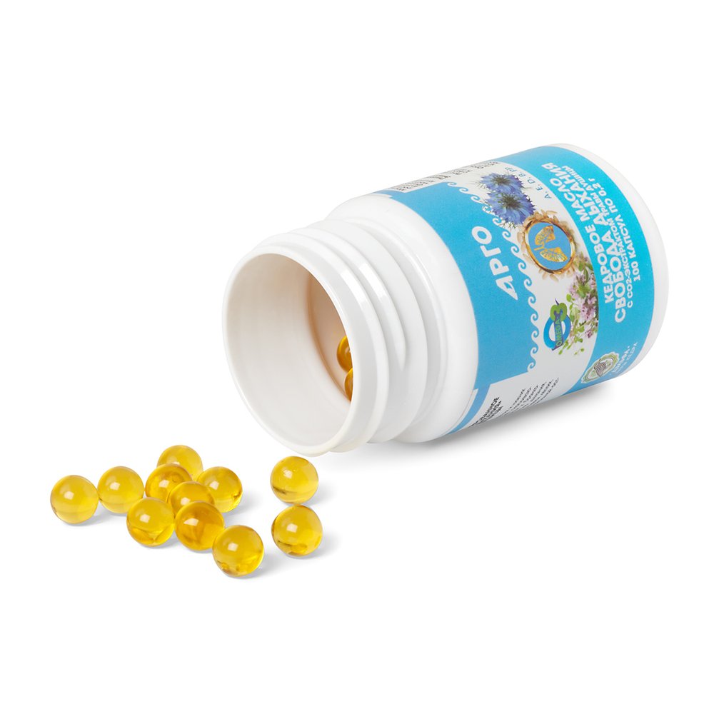 Масло кедровое Свобода дыхания с экстрактом душицы, Дэльфа (Арго), 100 капс