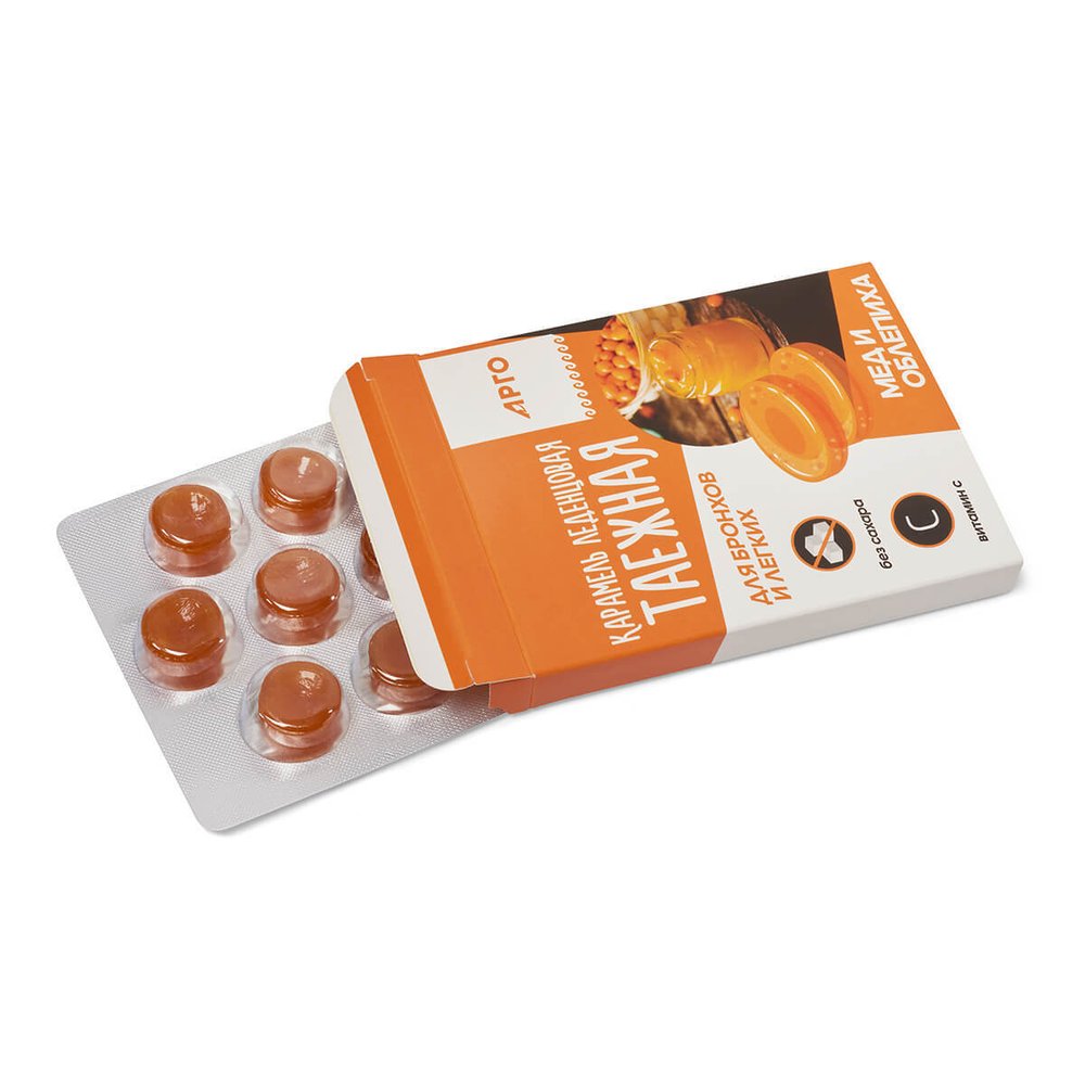 Карамель Таежная для бронхов и легких, Апифарм (Арго), 10 шт