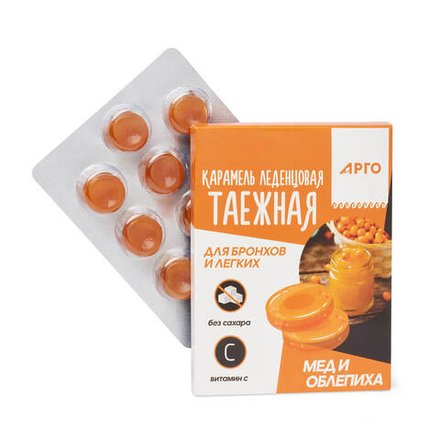 Карамель Таежная для бронхов и легких, Апифарм (Арго), 10 шт