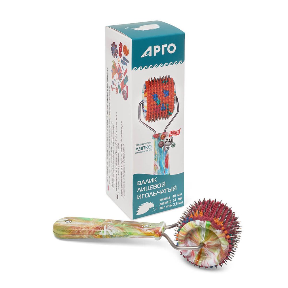 Валик ролик Ляпко для лица, Арго, (ш = 40 мм, D = 51 мм, шаг 3,5 мм)