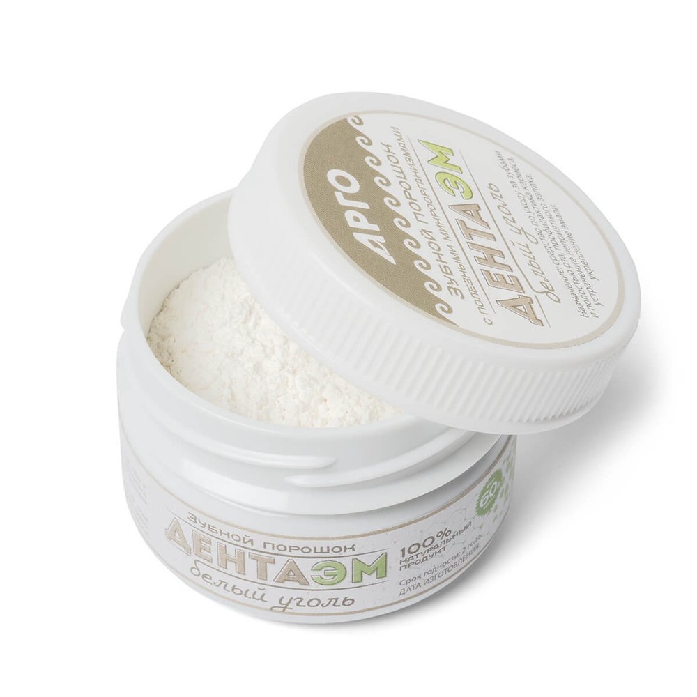Зубной порошок ДентаЭМ белый уголь арго